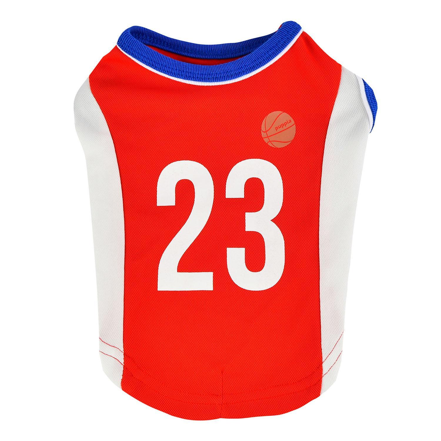 Puppia Buzzer Beater Dog Jersey, Red, Large