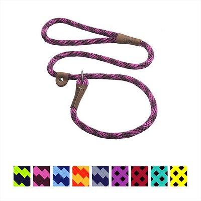 Mendota Pet Large Slip Checkered Dog Leash, Diamond Ruby, 1/2-in x 4-ft