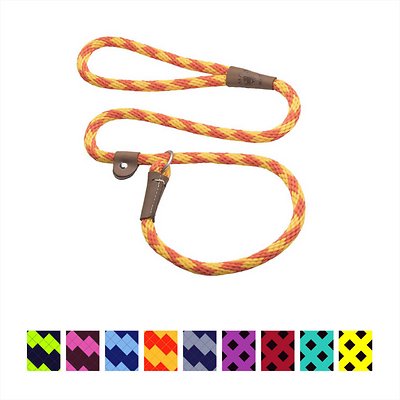 Mendota Pet Large Slip Checkered Dog Leash, Diamond Amber, 1/2-in x 4-ft