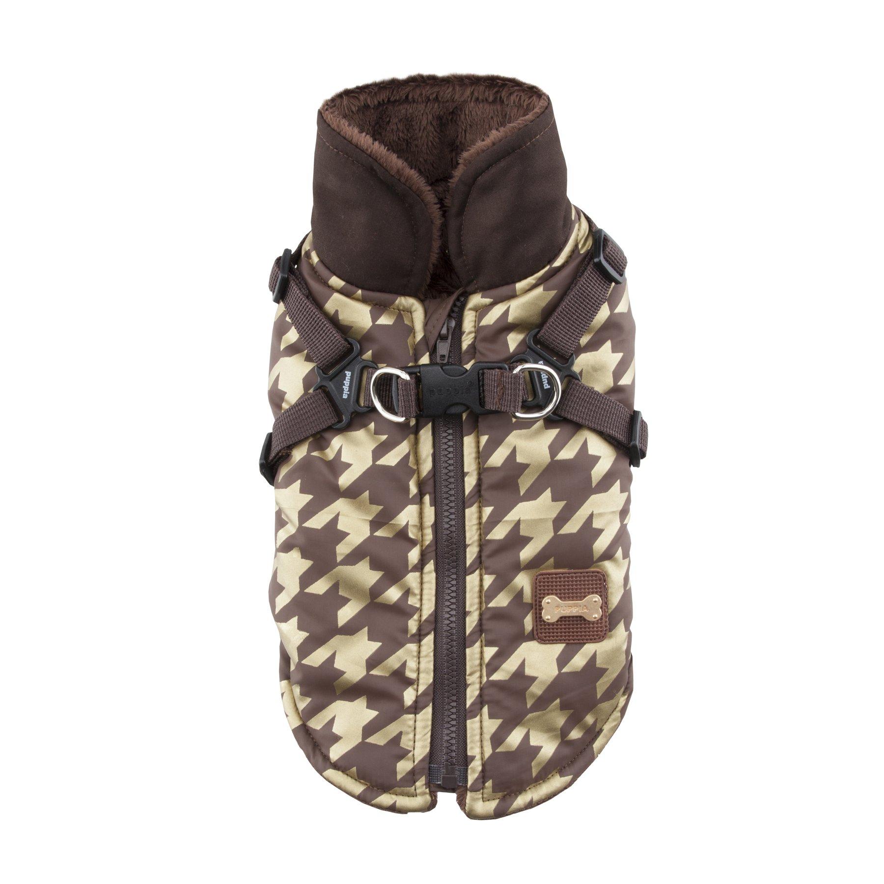 Puppia Dogstooth Dog Winter Vest, Brown, X-Large