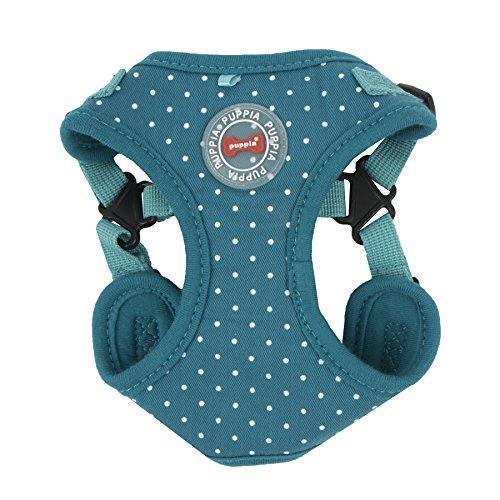 Puppia Dotty Harness II C for Dogs, Teal, Large