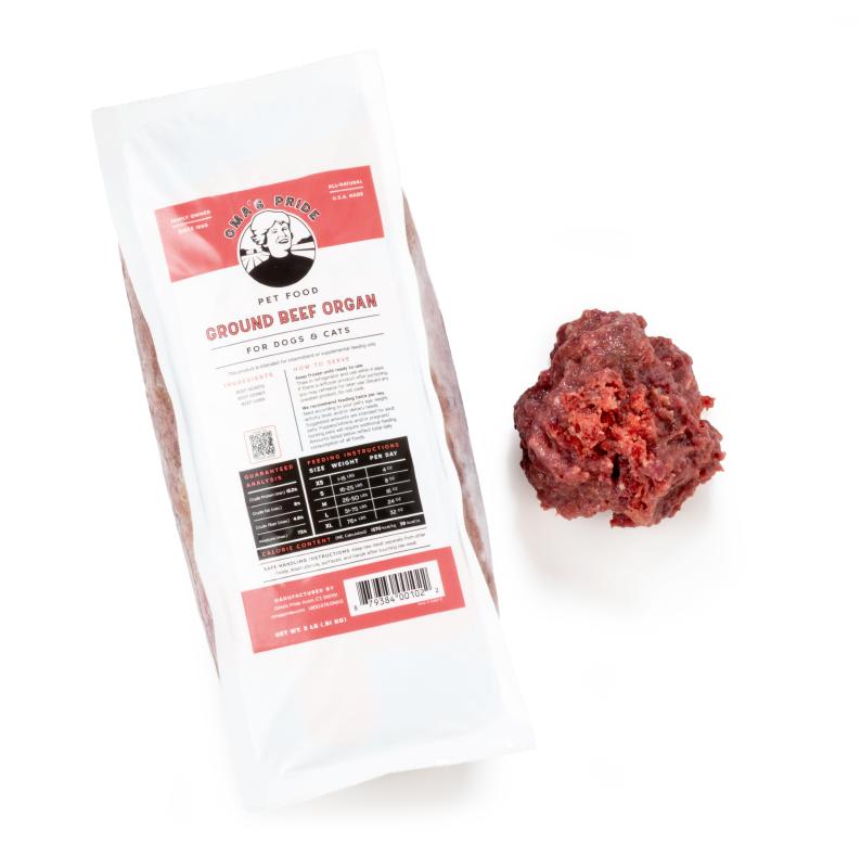 Oma's Pride Ground Beef Organ Frozen Dog & Cat Food