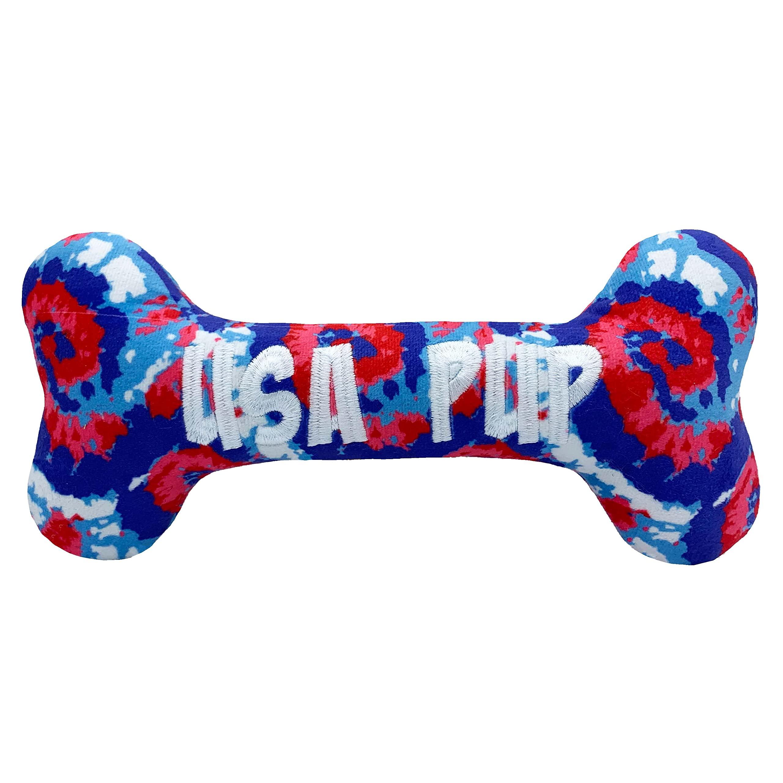 Huxley & Kent Power Plush USA Pup Bone Dog Toy