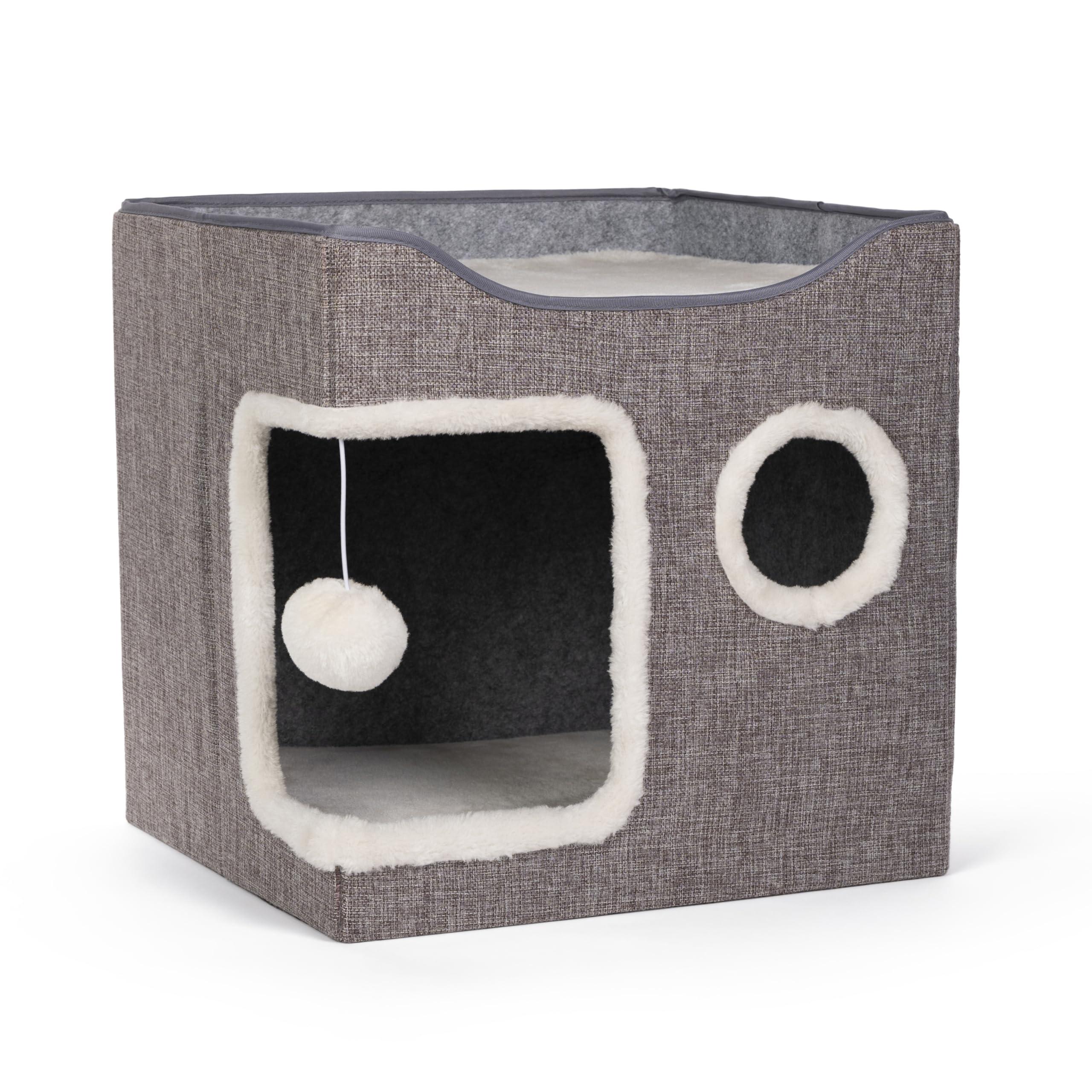 Prevue Pet Products Kitty's Getaway Cabana Cube Cat Bed, 15.75 x 14.5 x 15.5-in