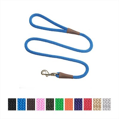 Mendota Pet Large Snap Solid Dog Leash, Blue, 1/2-in x 6-ft