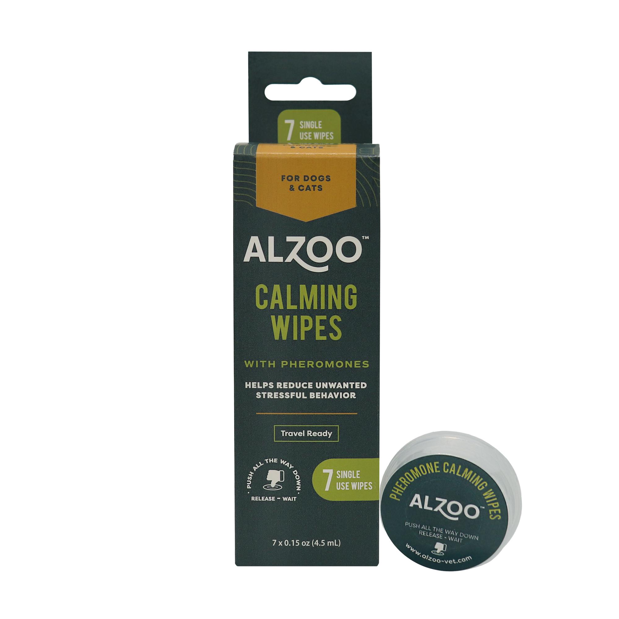 Alzoo Pheromone-based Calming Wipes for Dogs & Cats