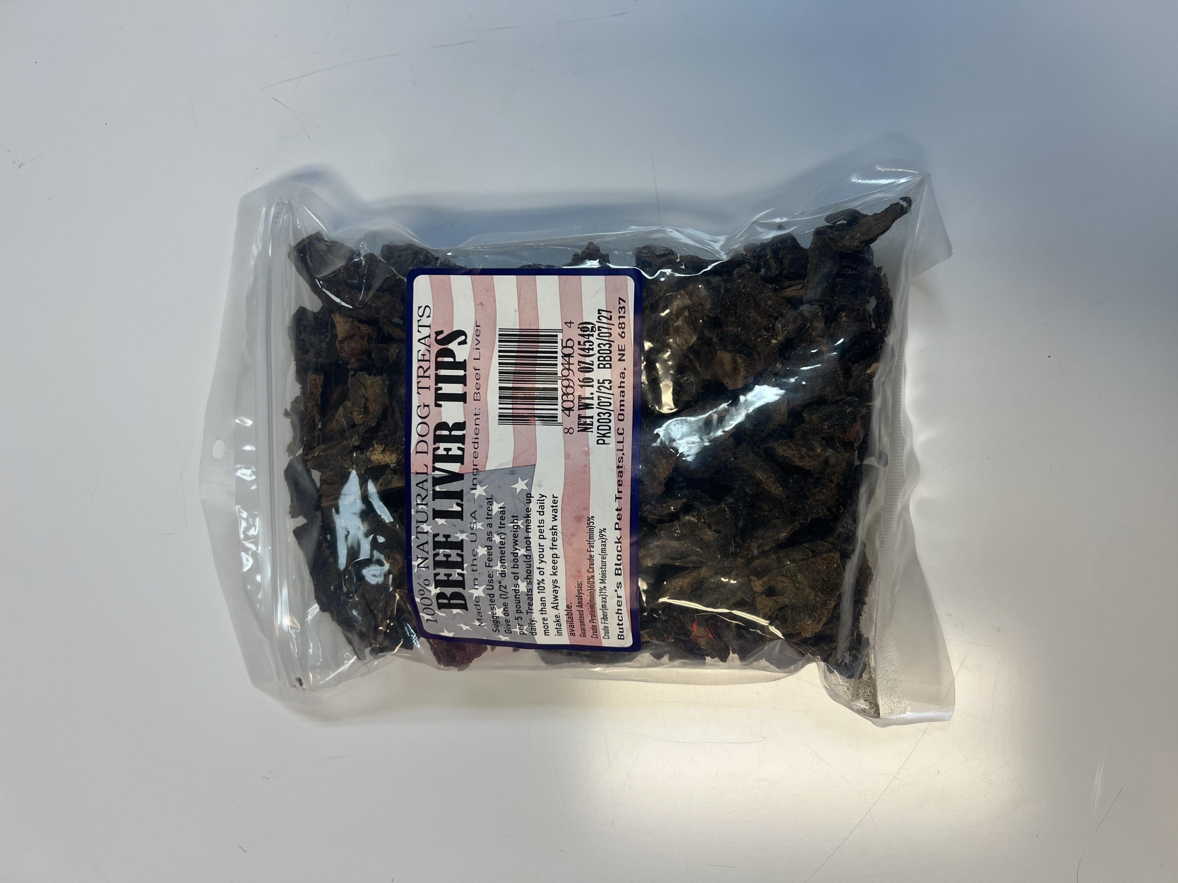 Butcher's Block Beef Liver Tips Dog Treats, 16-oz