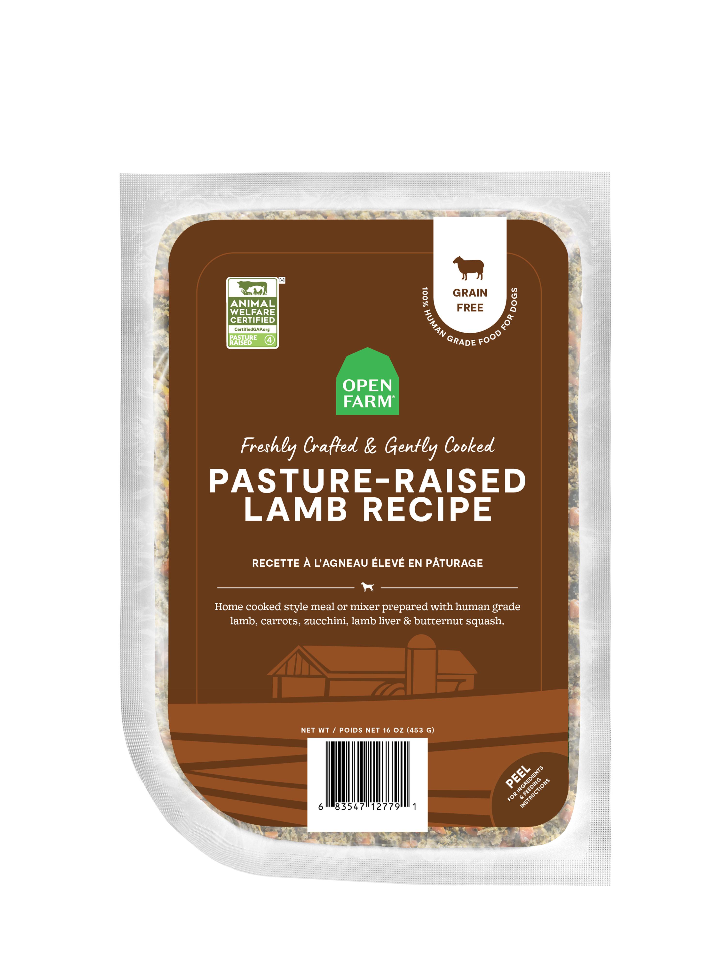 Open Farm Gently Cooked Pasture-Raised Lamb Recipe Grain-Free Frozen Dog Food, 6-lb