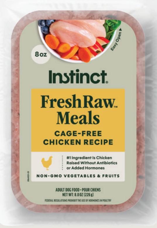 Instinct FreshRaw Meals Cage-Free Chicken Recipe Frozen Dog Food, 8-oz
