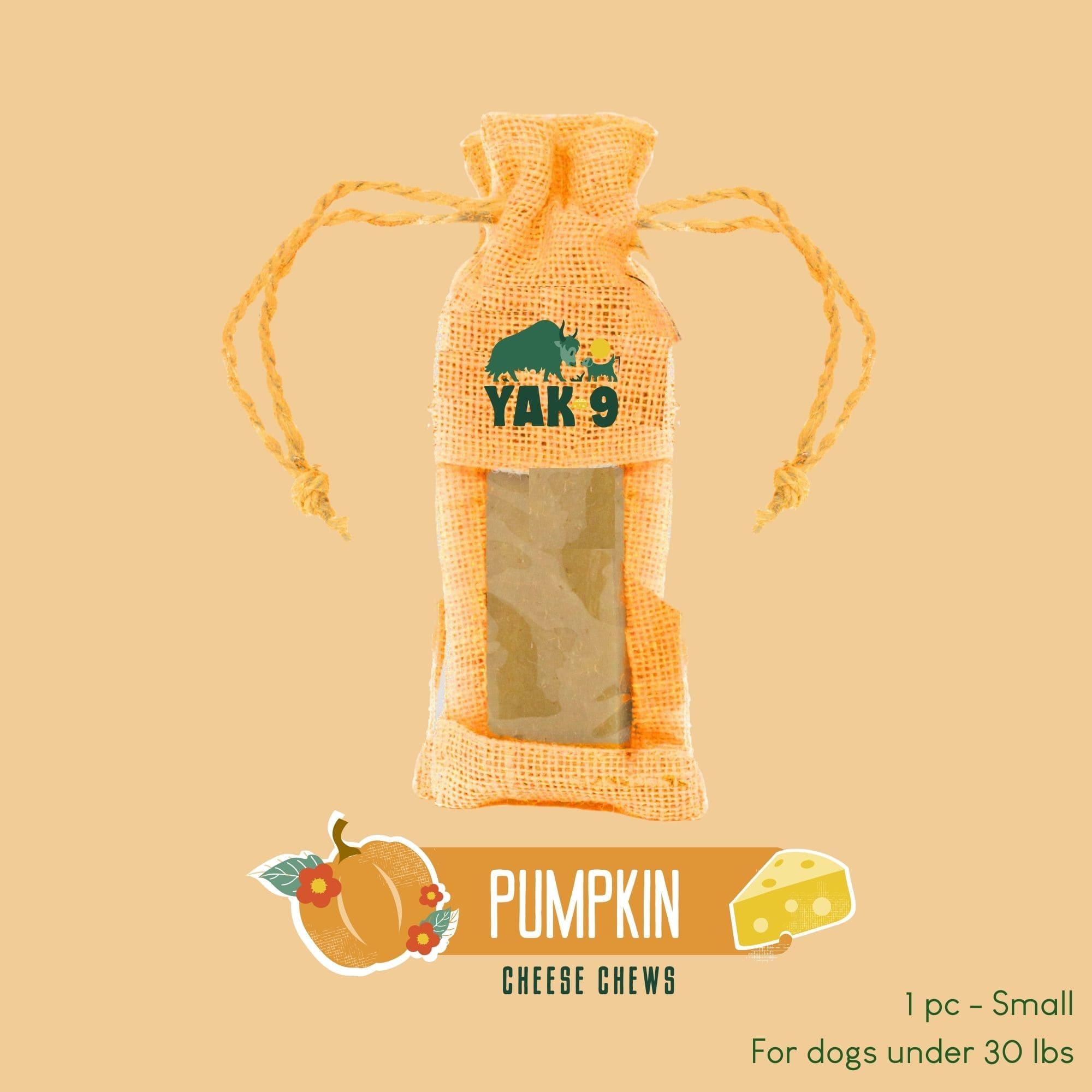 Yak9 Chews Pumpkin Cheese Chews Dog Treats, Small, 1-count