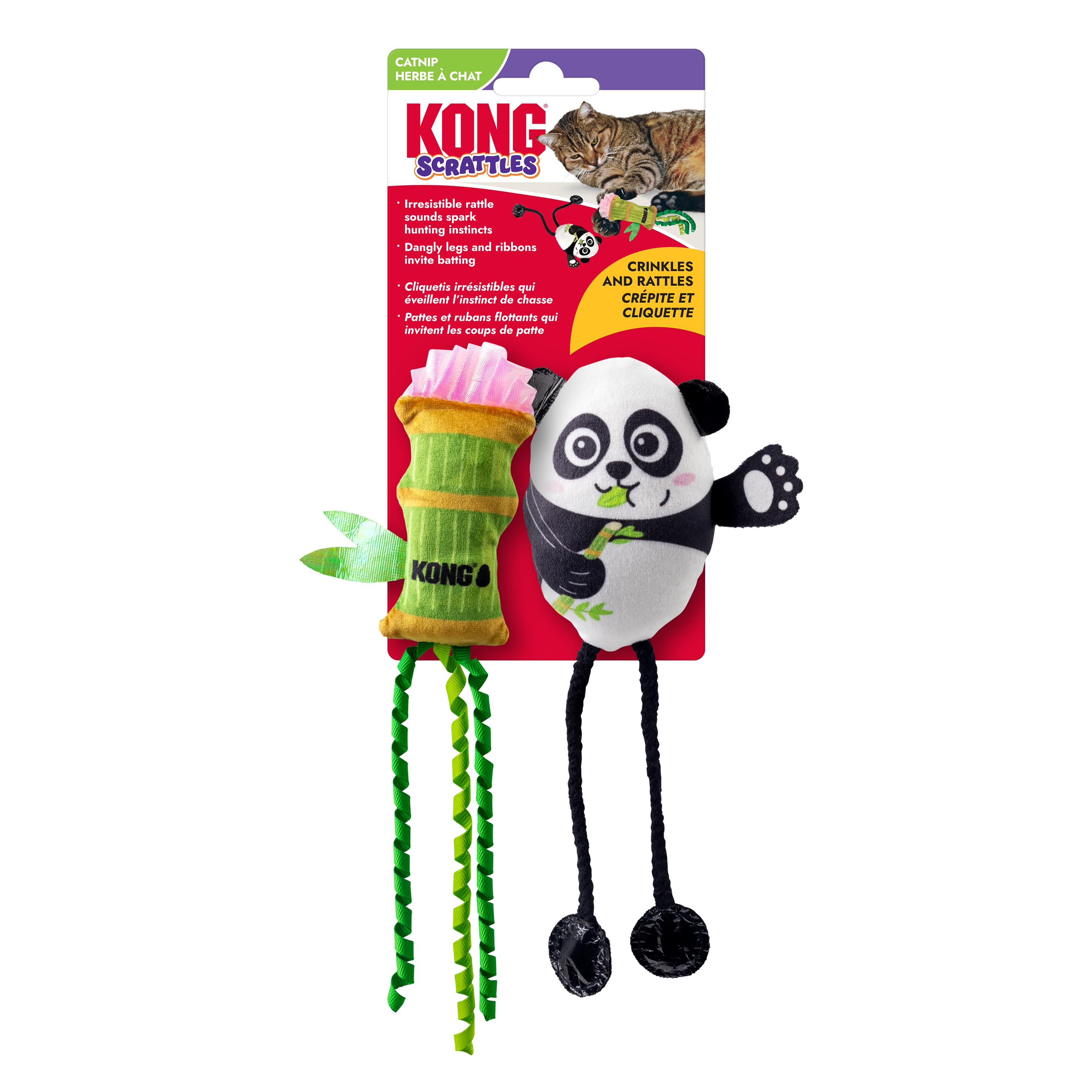 KONG Scrattles Panda Catnip Cat Toy, 2-pk