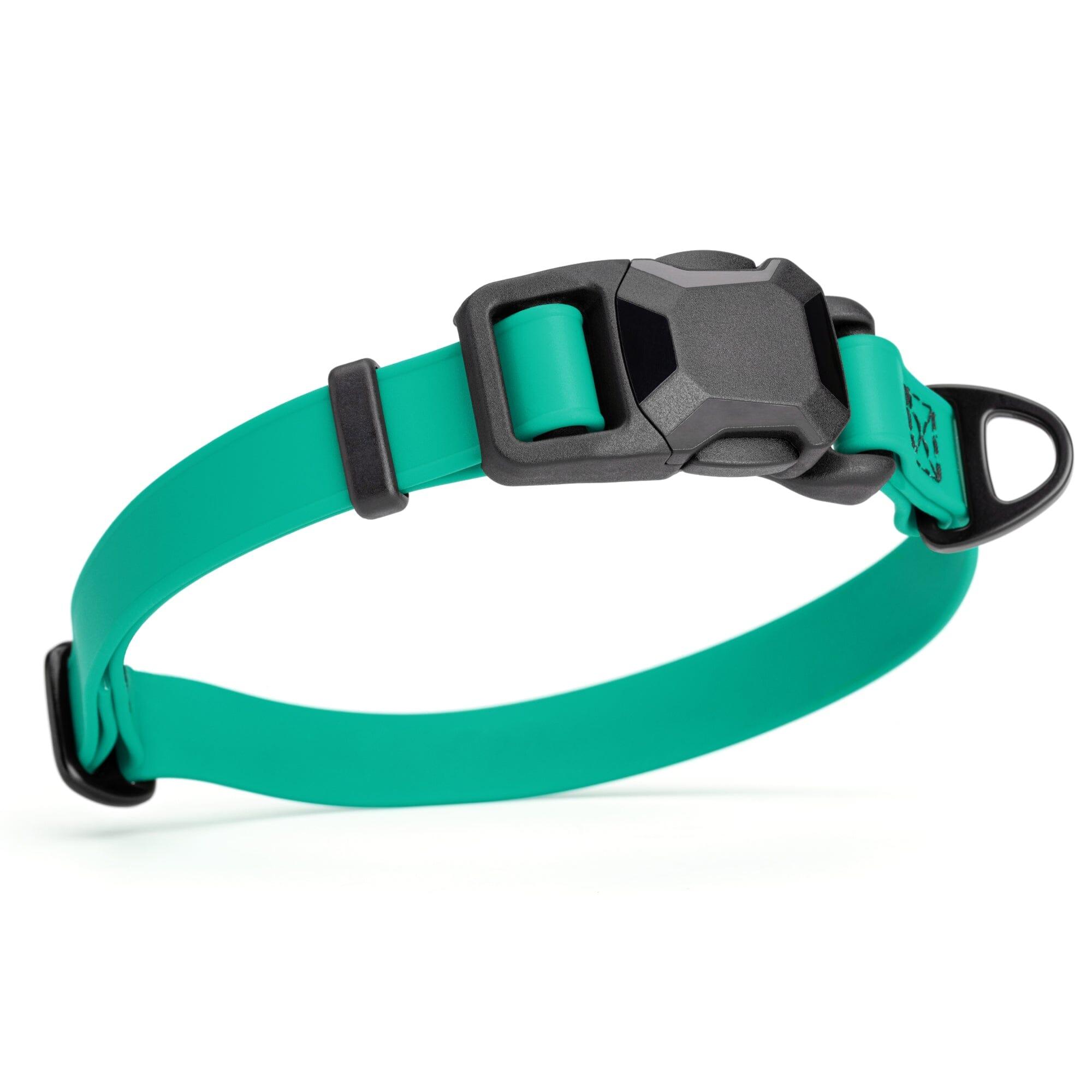 Dogline Biothane Waterproof Collar with Magnetic Quick Release Buckle for Dogs, Teal, 3/4-in x 12-19-in