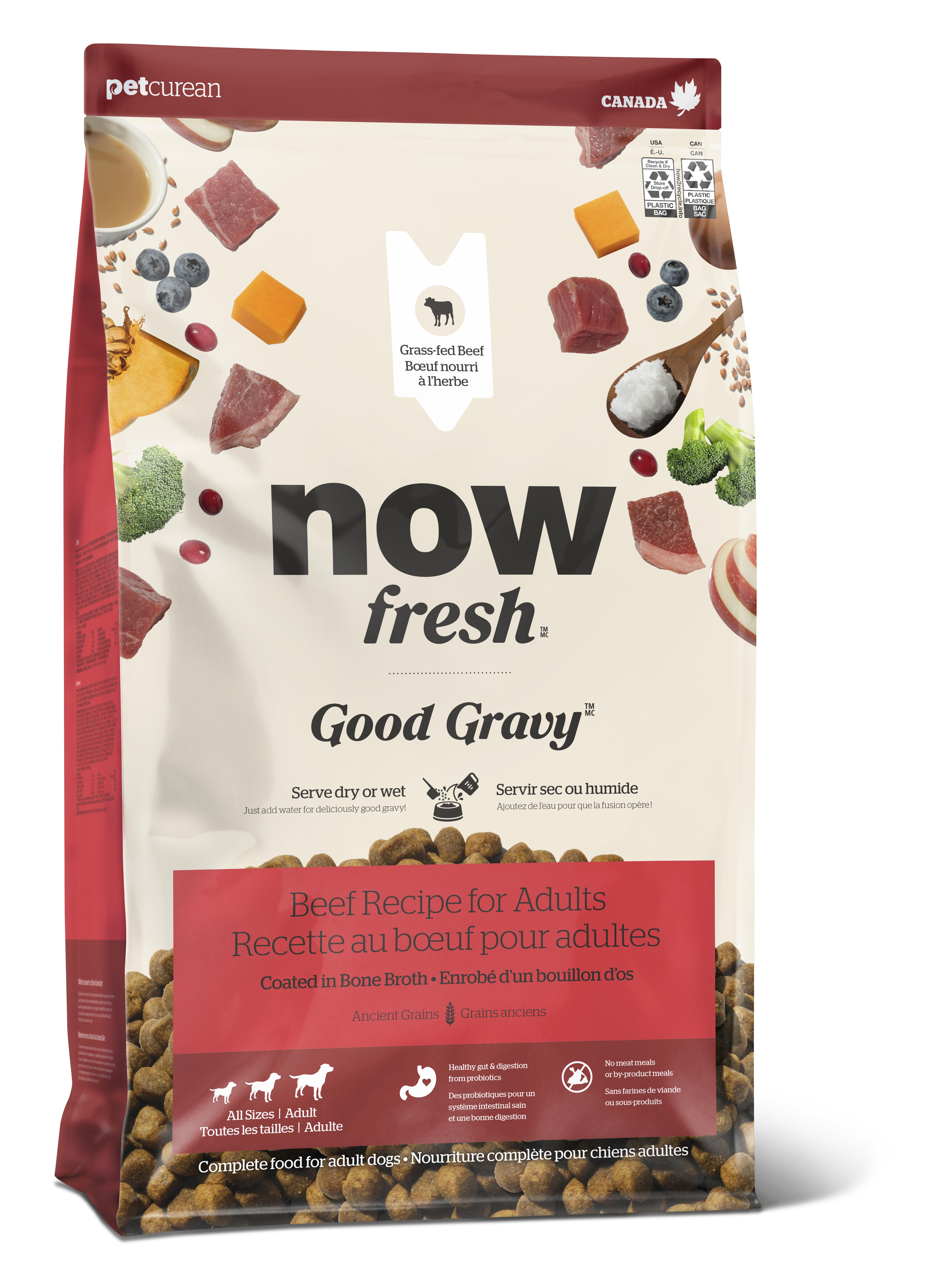 Now Fresh Good Gravy Beef Coated in Bone Broth with Ancient Grains Adult Dry Dog Food, 0.2-lb