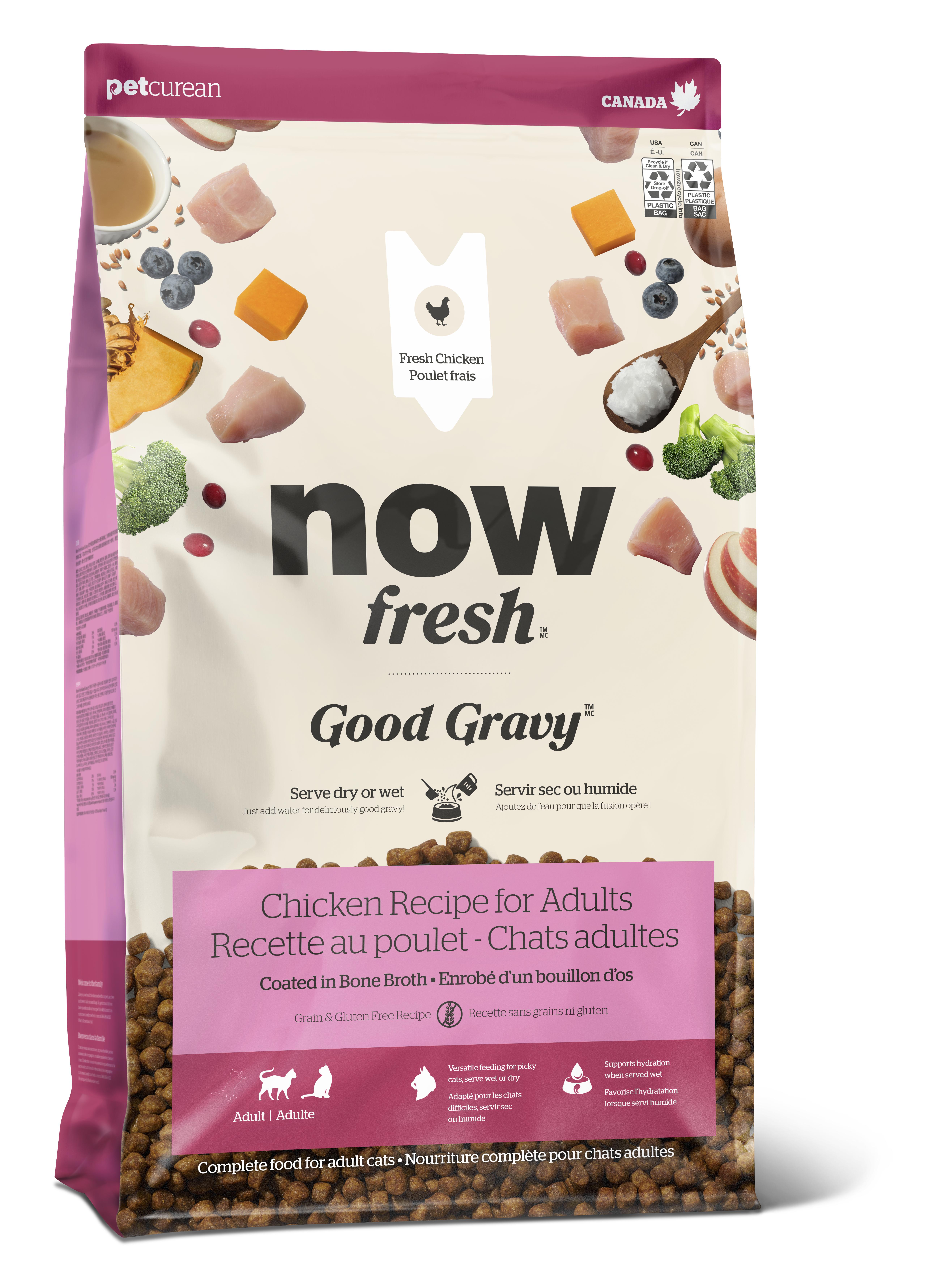 Now Fresh Good Gravy Chicken Coated in Bone Broth Grain-Free Adult Dry Cat Food, 0.2-lb