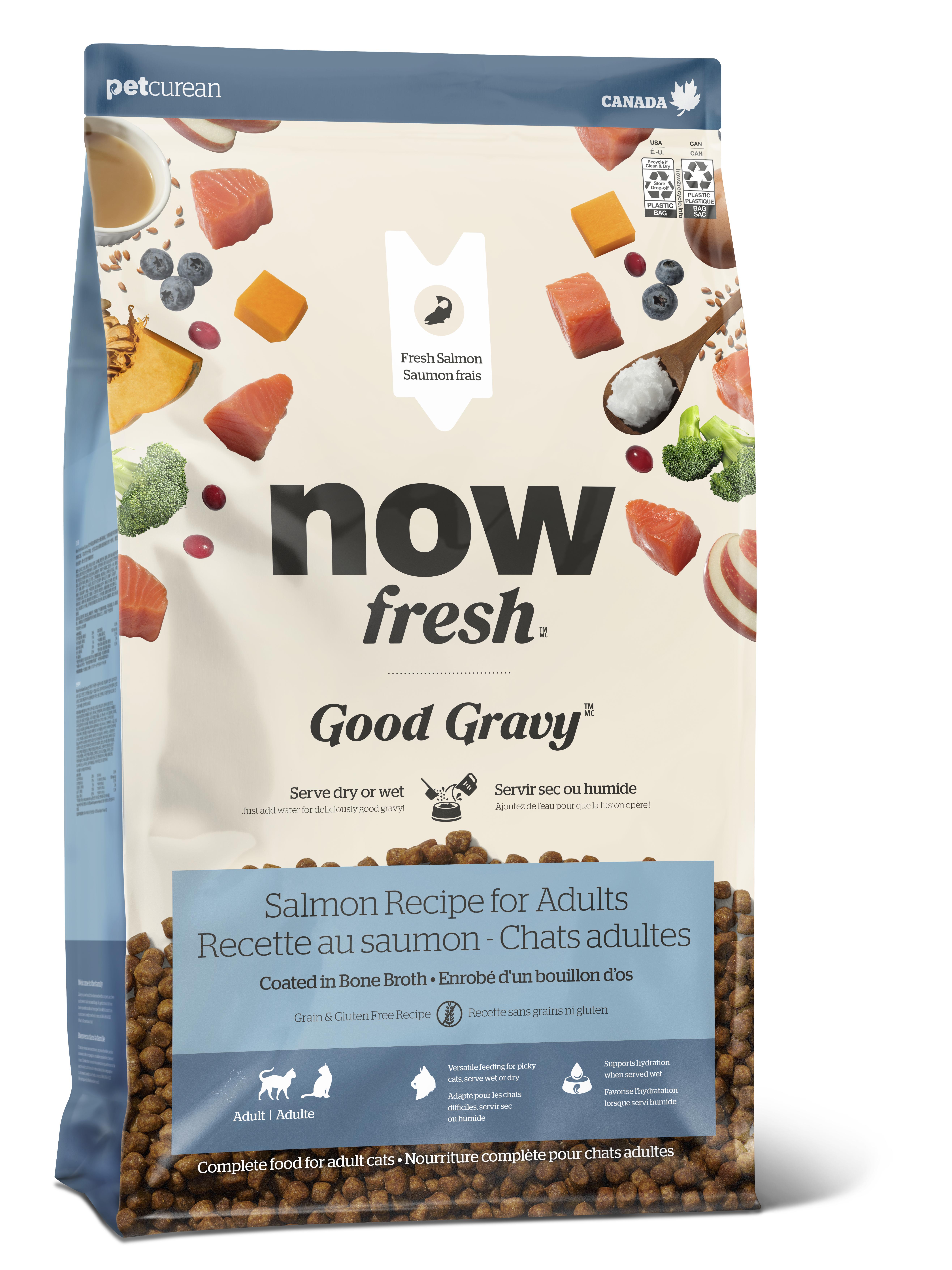 Now Fresh Good Gravy Salmon Coated in Bone Broth Grain-Free Adult Dry Cat Food, 0.2-lb