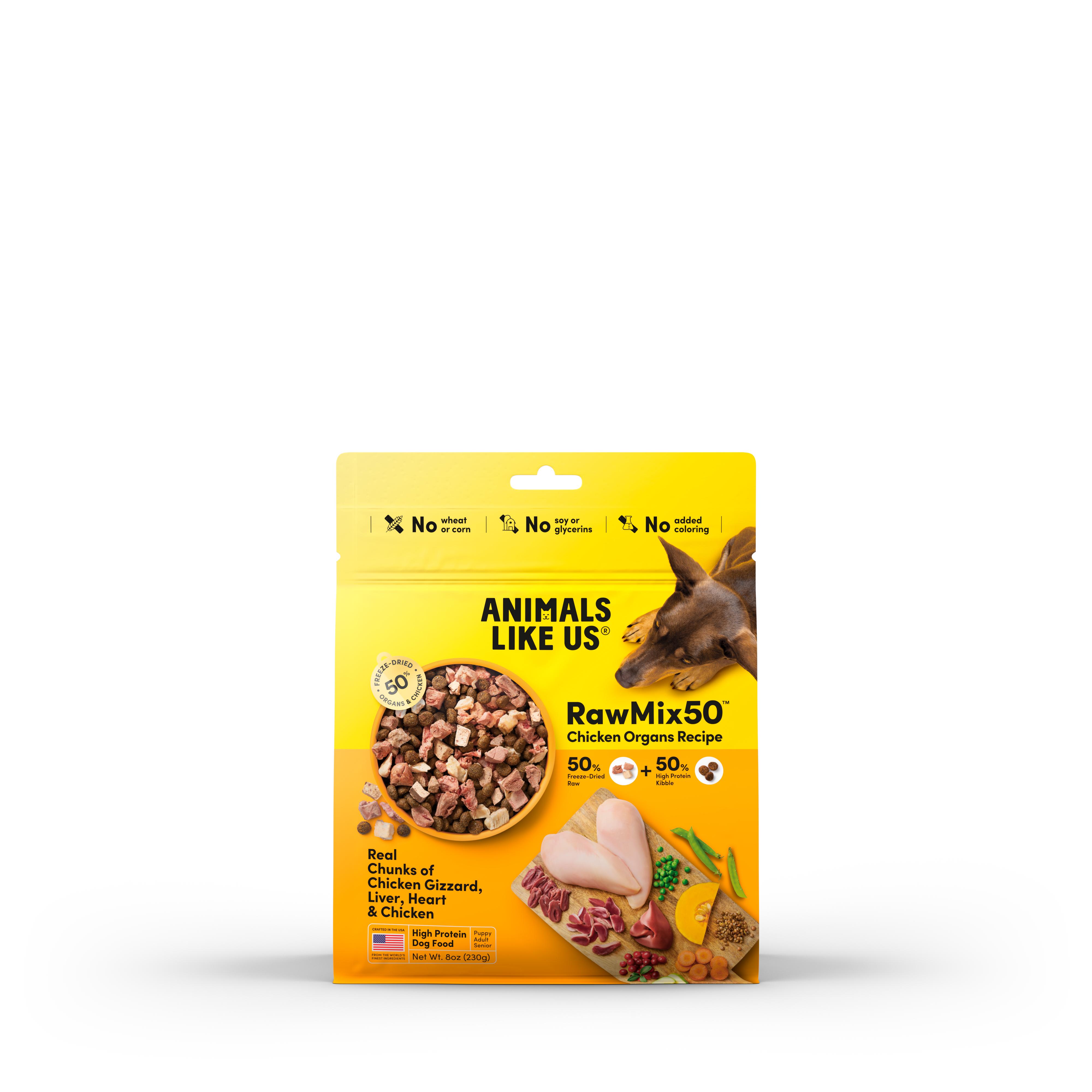 Animals Like Us RawMix50 Chicken Organs Freeze-Dried Dog Food, 8-oz