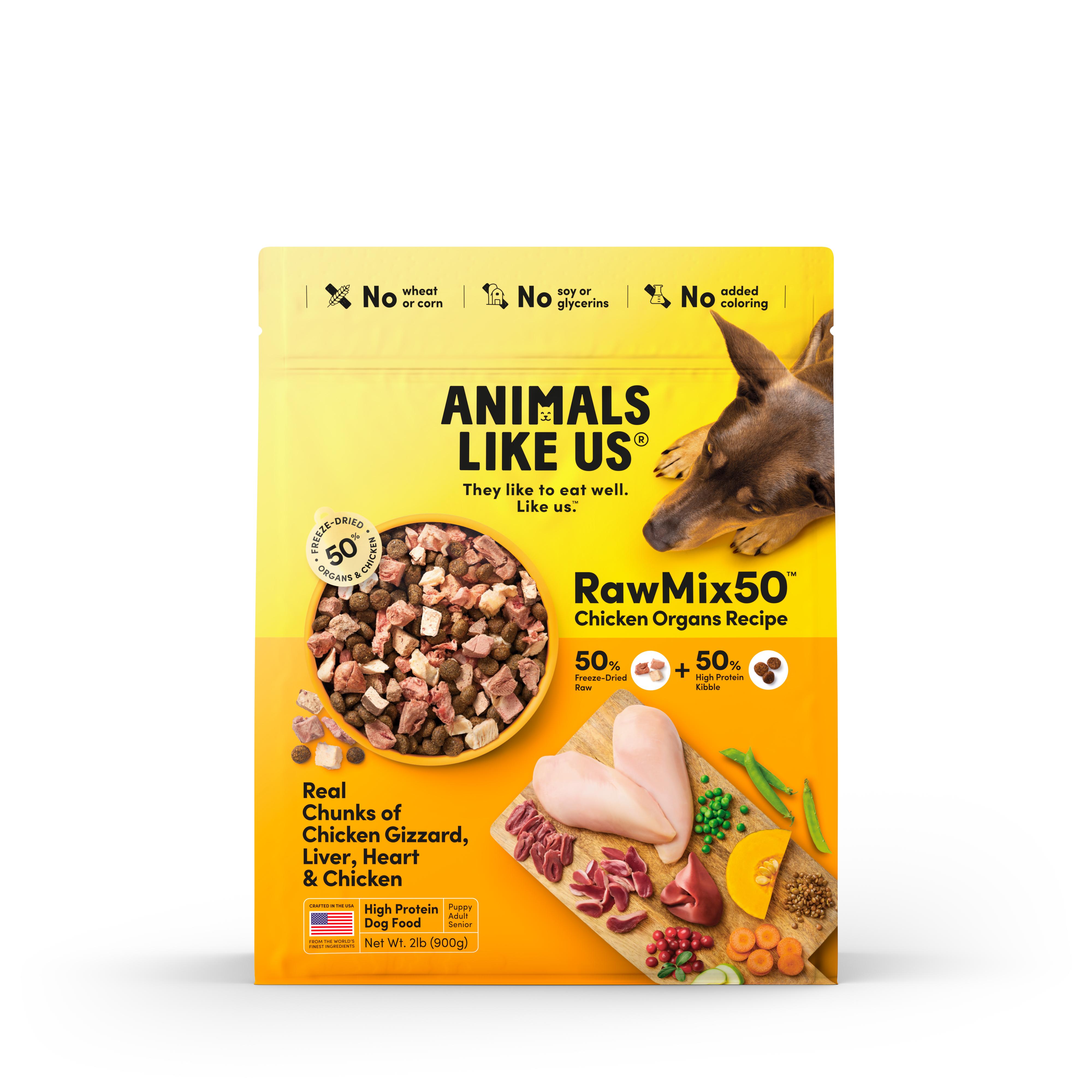 Animals Like Us RawMix50 Chicken Organs Freeze-Dried Dog Food, 2-lb