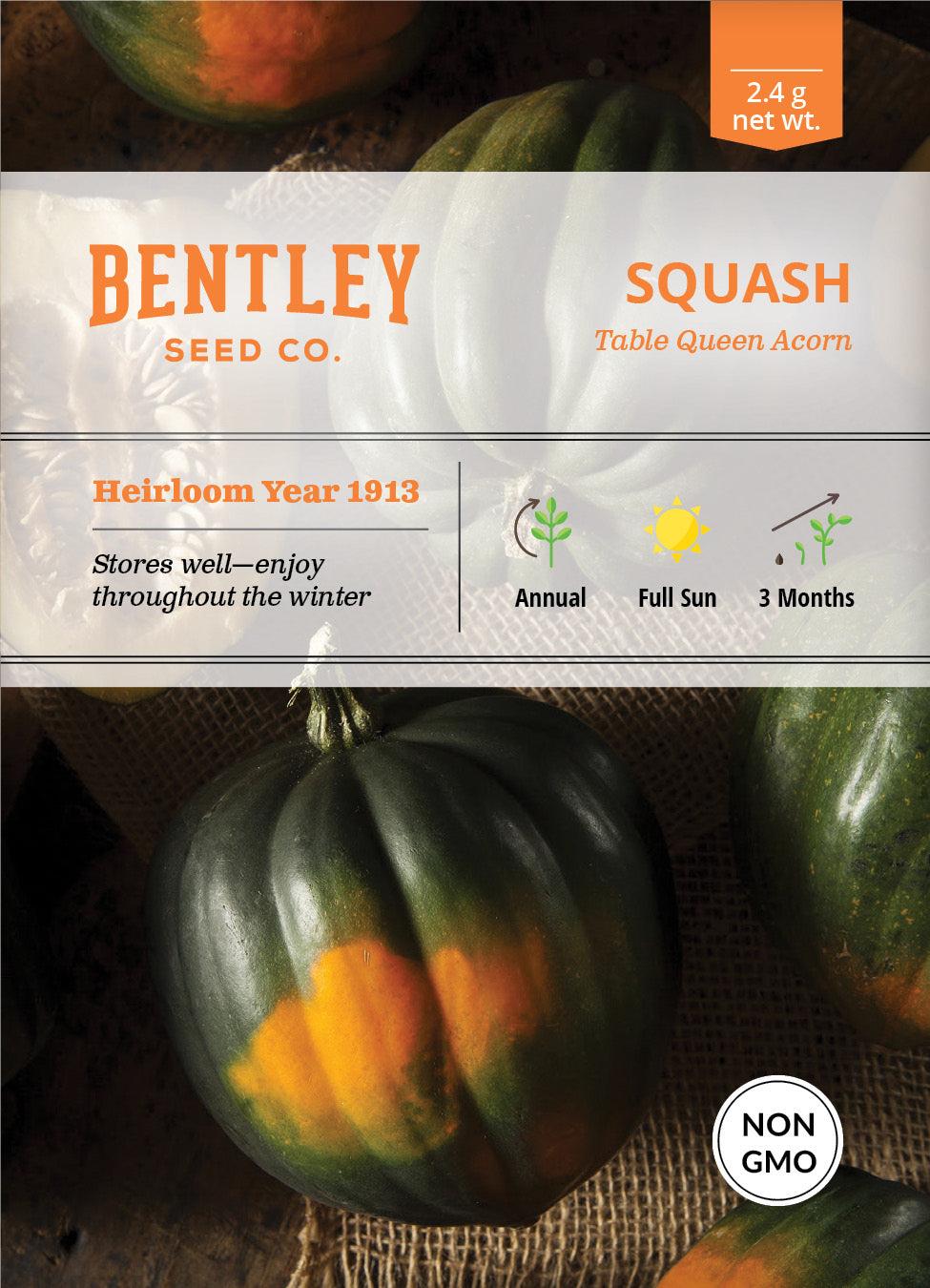 Bentley Seed Co. Squash Acorn Table Queen Seed Packets