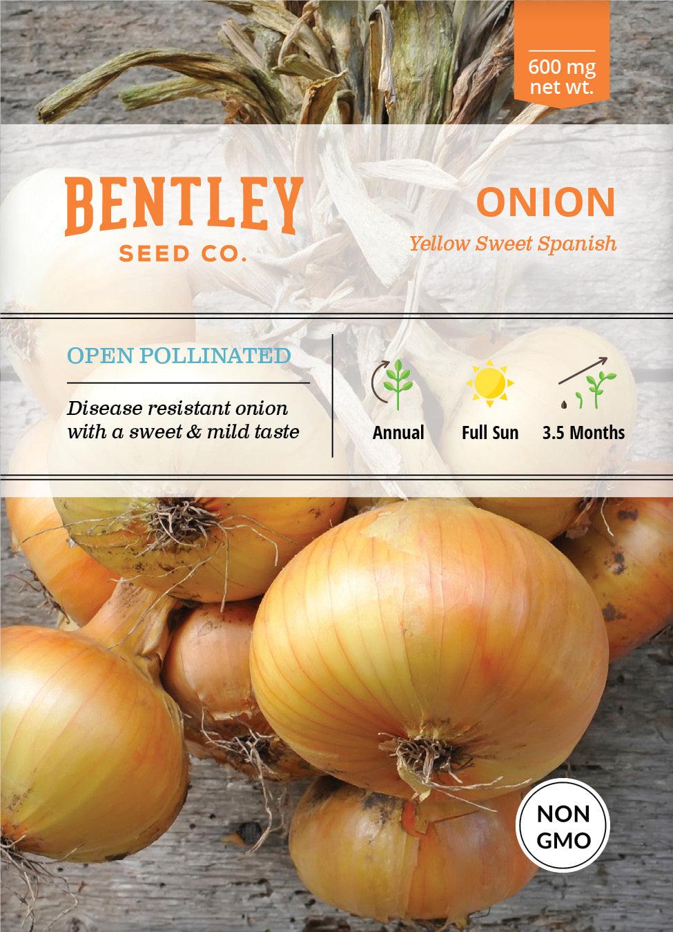 Bentley Seed Co. Onion Yellow Sweet Spanish Seed Packets, 600-mg