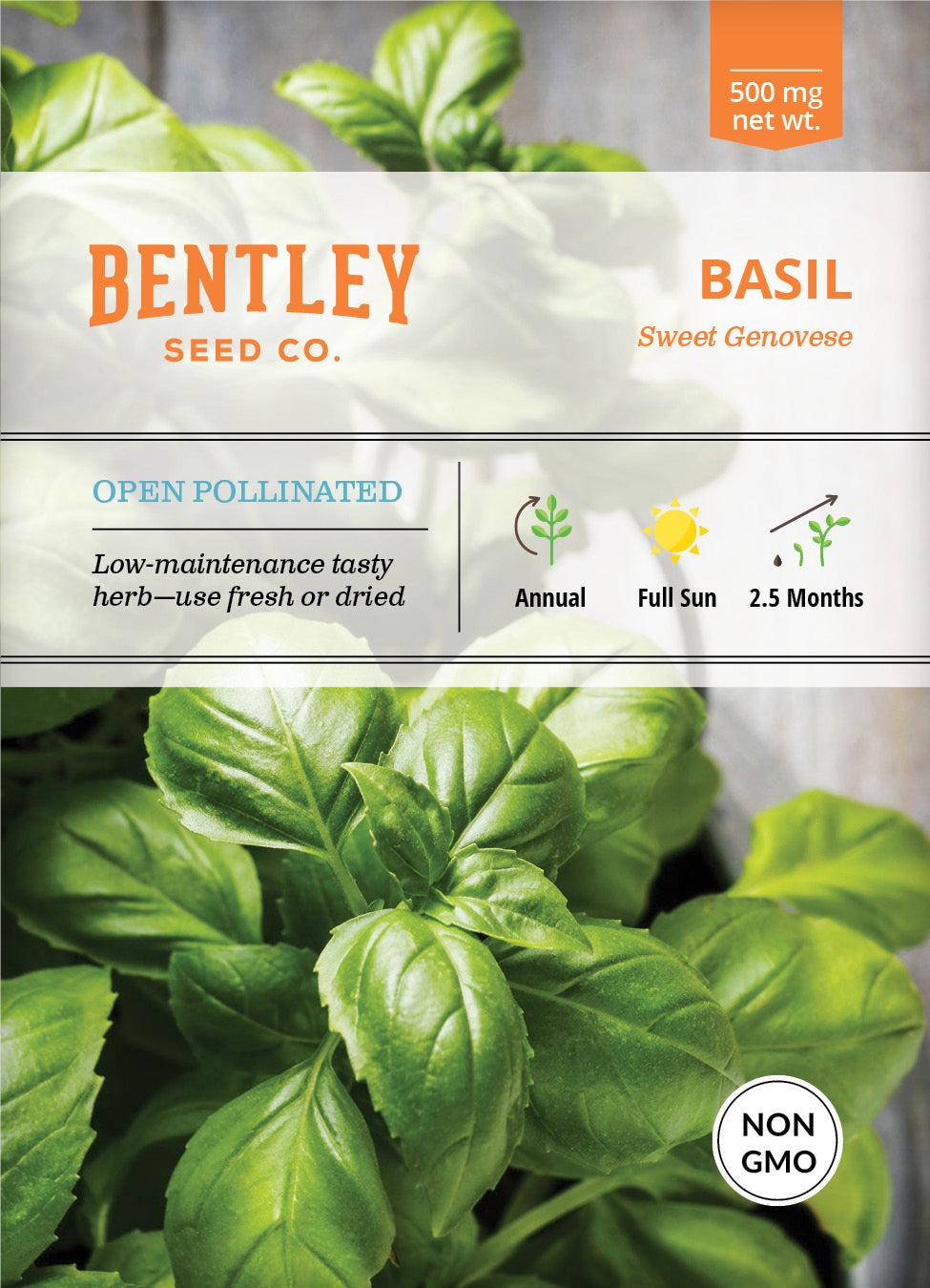Bentley Seed Co. Basil Sweet Genovese Seed Packets