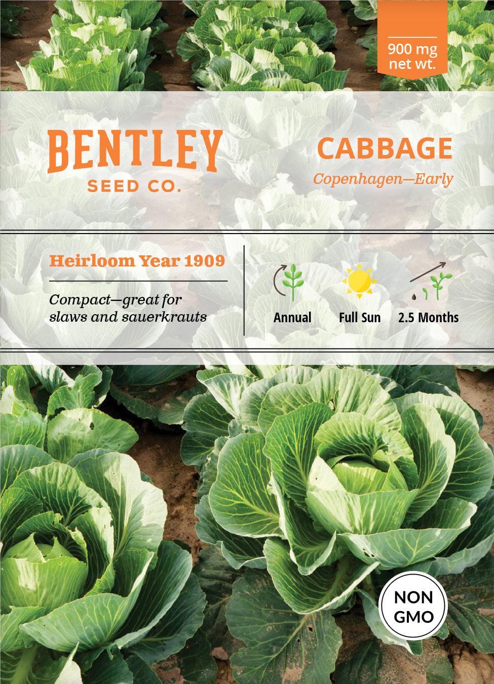 Bentley Seed Co. Cabbage Copenhagen Early Seed Packets