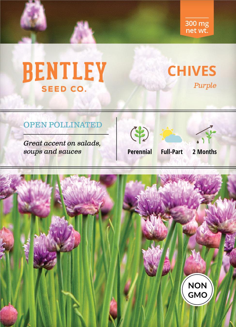 Bentley Seed Co. Chives Seed Packets, 300-mg