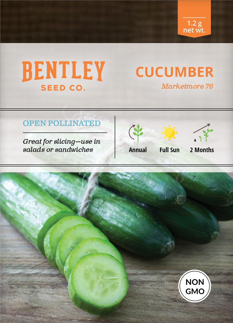 Bentley Seed Co. Cucumber Marketmore 76 Seed Packets, 1.2-gram