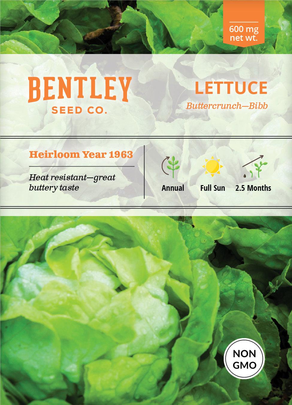 Bentley Seed Co. Lettuce Buttercrunch Seed Packets, 600-mg