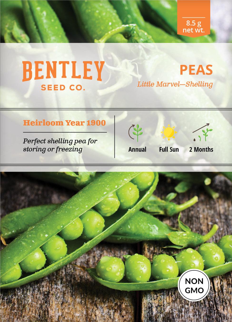 Bentley Seed Co. Peas Little Marvel Shelling Seed Packets, 8.5-gram