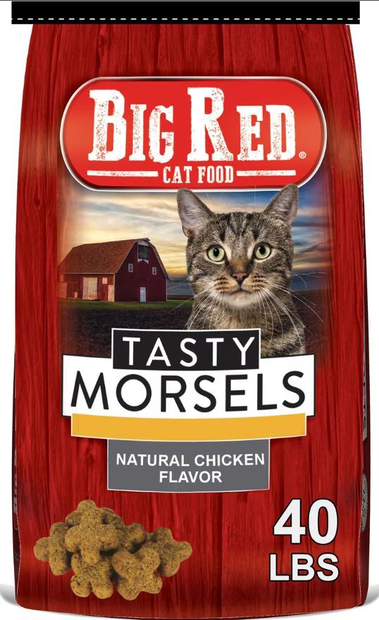 Big Red Tasty Morsels Natural Chicken Dry Cat Food, 40-lb