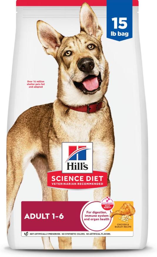 Hill's Science Diet Adult Chicken & Barley Dry Dog Food, 15-lb