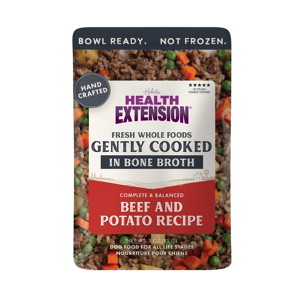 Health Extension Whole Foods Gently Cooked Beef & Potato Wet Dog Food Pouch, 3-oz