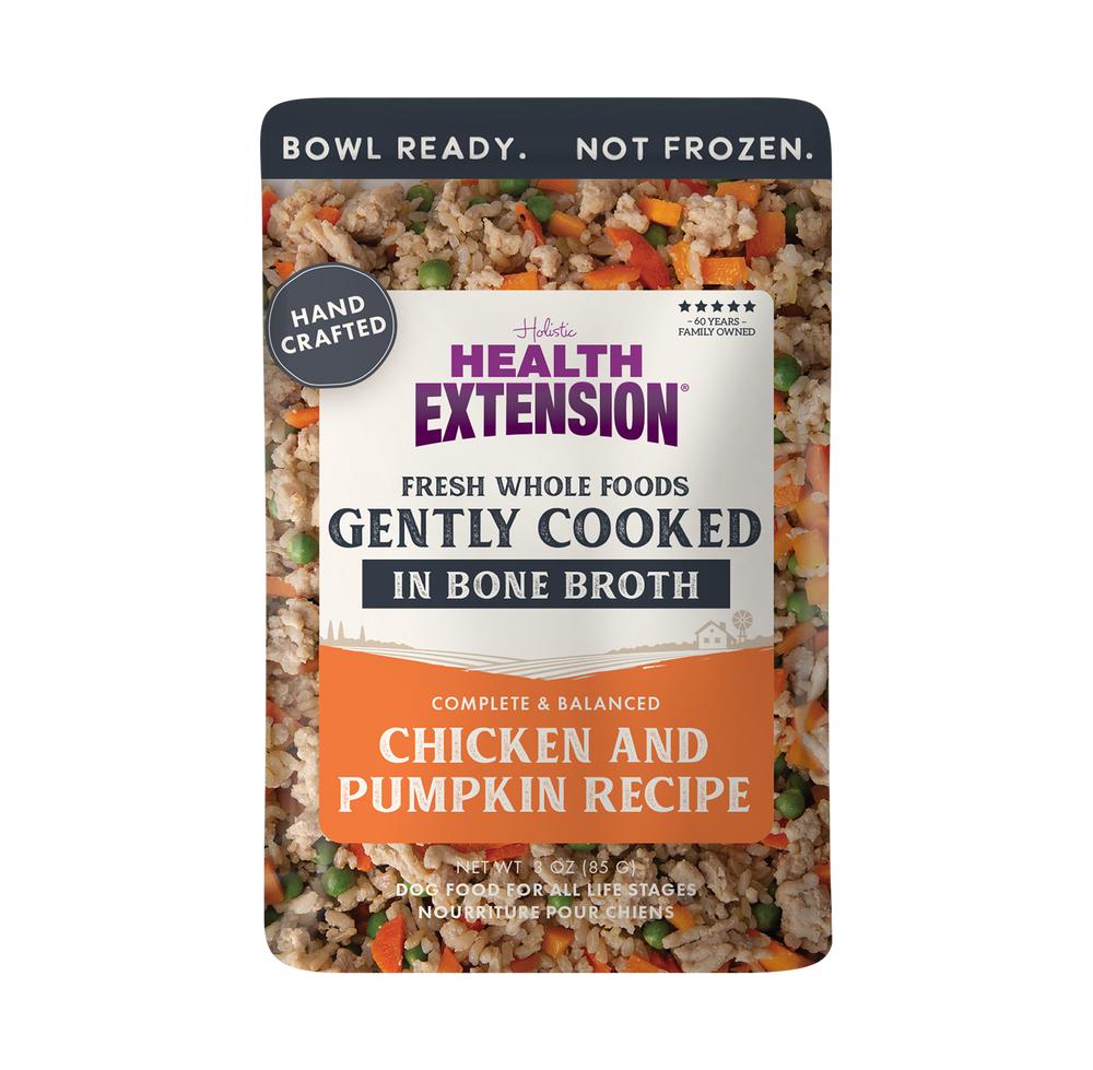 Health Extension Whole Foods Gently Cooked Chicken & Pumpkin Wet Dog Food Pouch, 3-oz