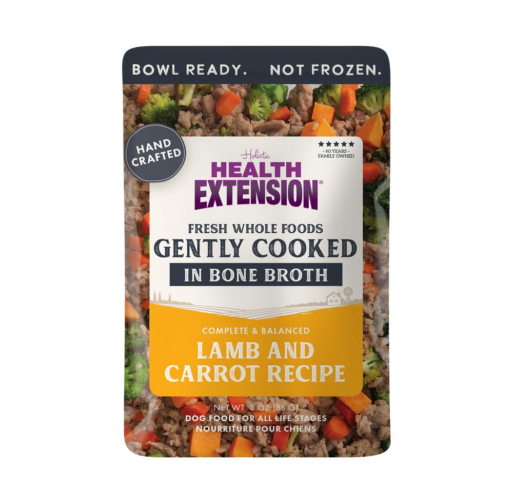 Health Extension Whole Foods Gently Cooked Lamb & Carrot Wet Dog Food Pouch, 3-oz