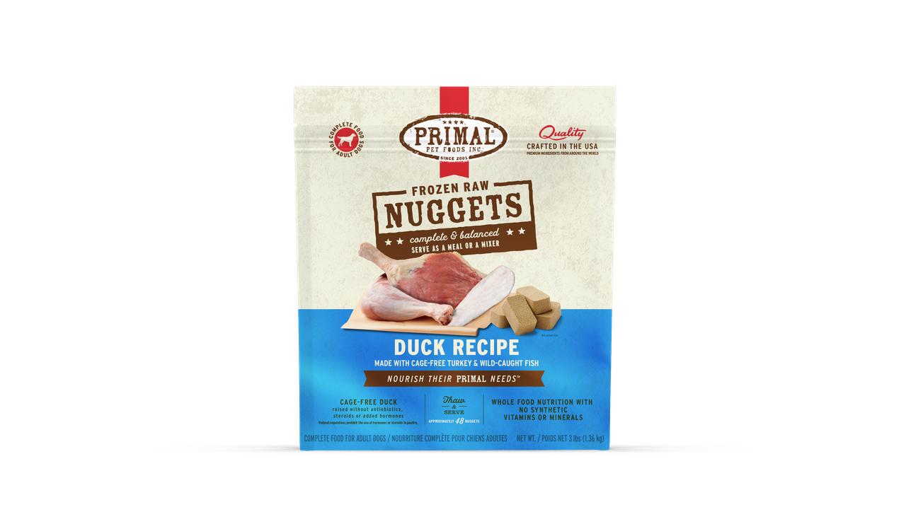 Primal Duck with Turkey & Fish Formula Nuggets Raw Frozen Dog Food