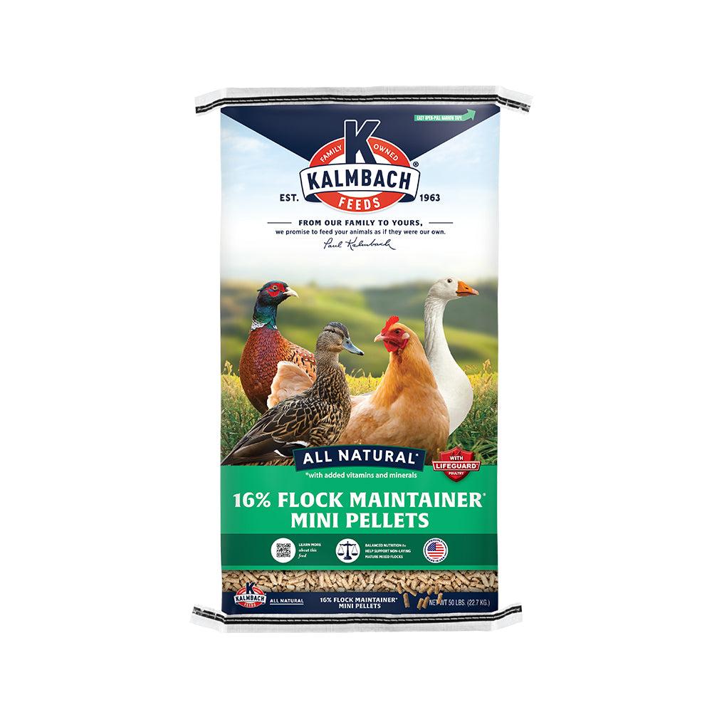 Kalmbach All Natural 16% Flock Maintainer Mini Pellets Poultry Feed