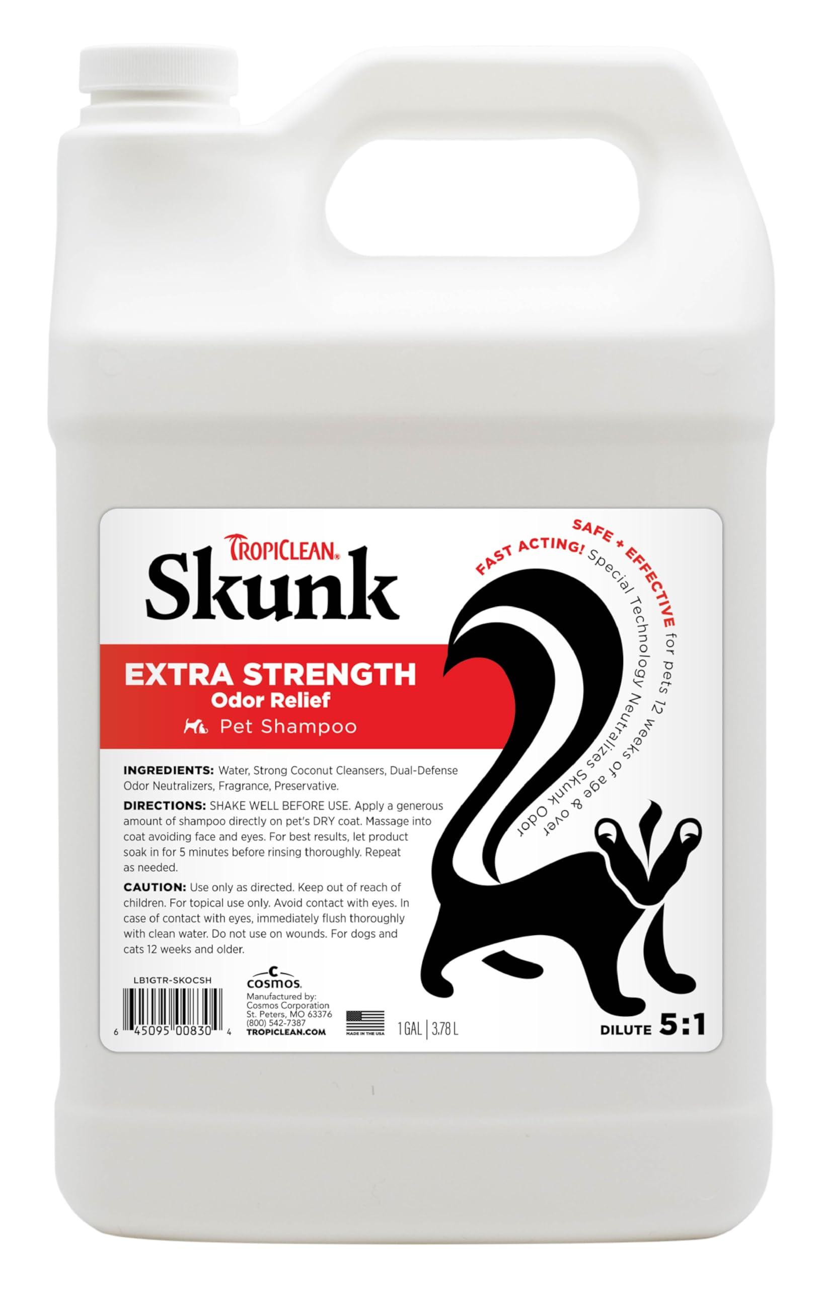 Tropiclean Skunk Odor Control Dog & Cat Shampoo, 1-gal