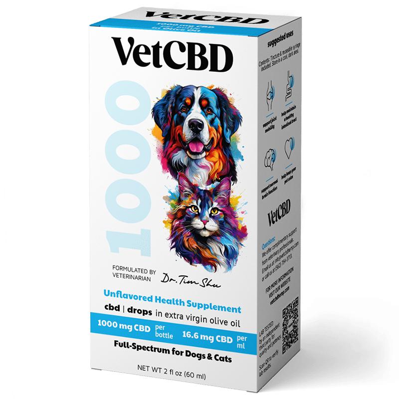VetCBD Full Spectrum Tincture Alternative Supplement for Dogs & Cats, 1000mg