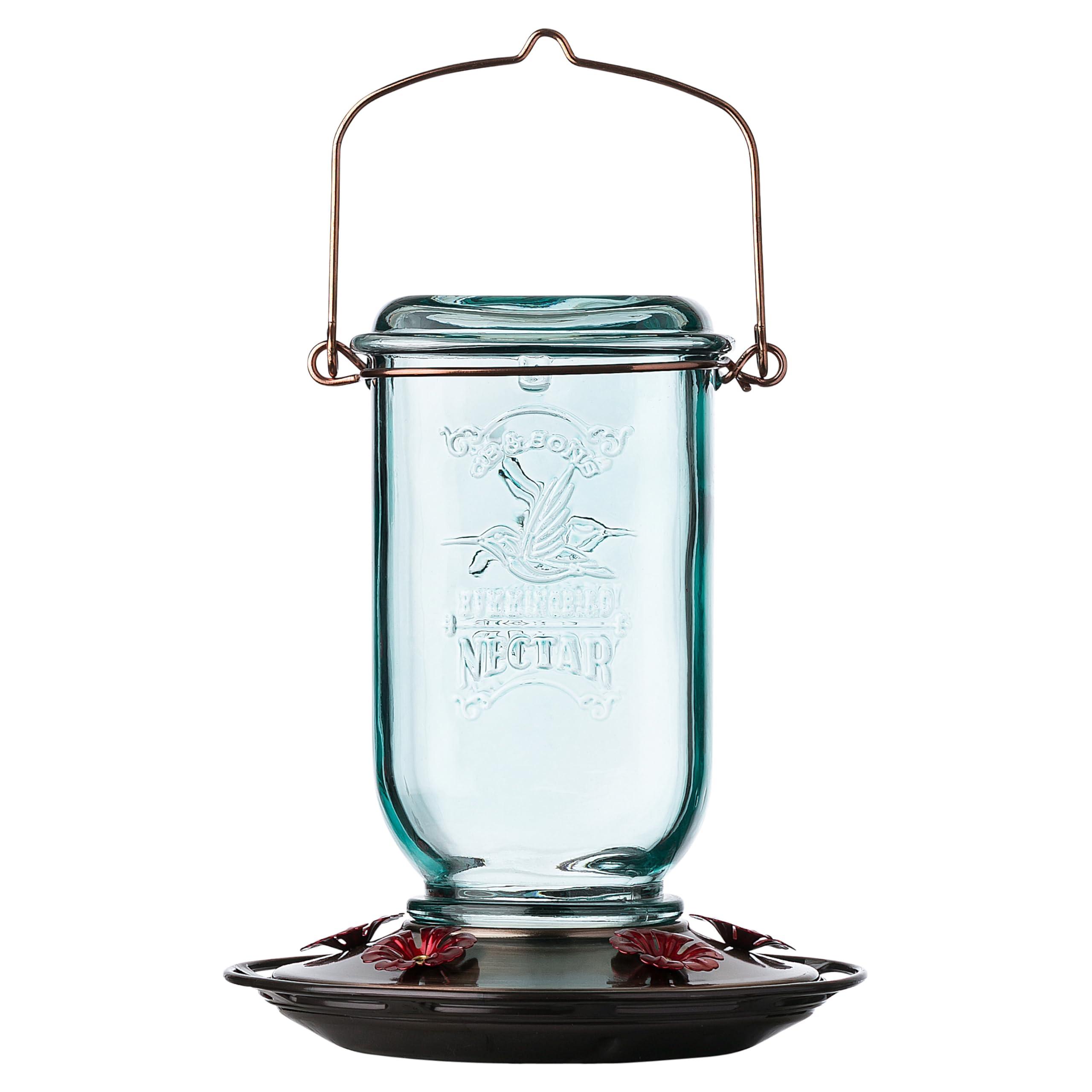 More Birds Mason Jar Hummingbird Feeder, 25-oz