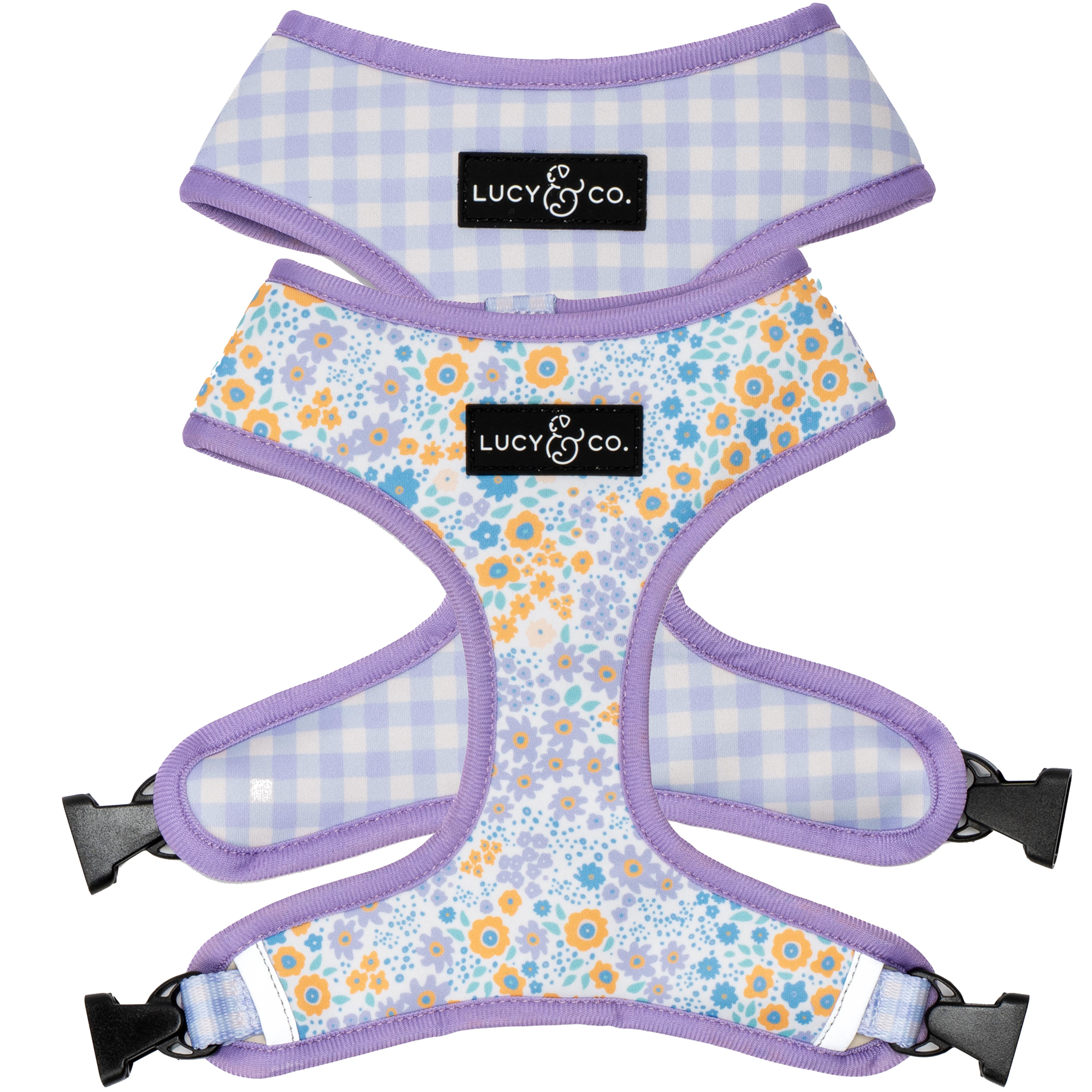 Lucy & Co. Reversible Dog Harness, Among the Wildflowers, Large