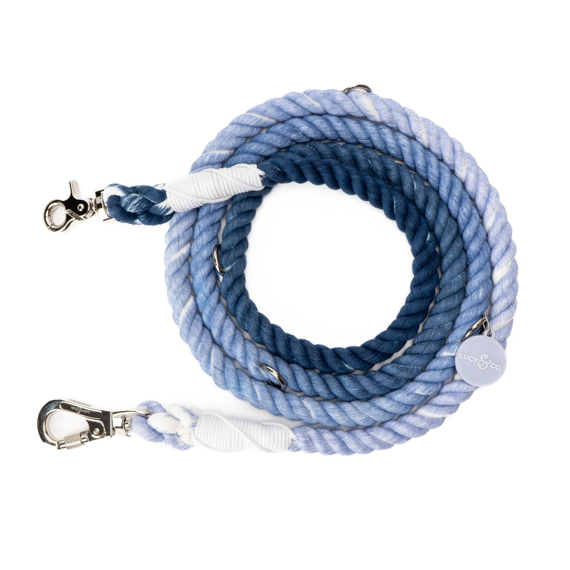 Lucy & Co. Hands-Free Rope Dog Leash, Blueberry Twist