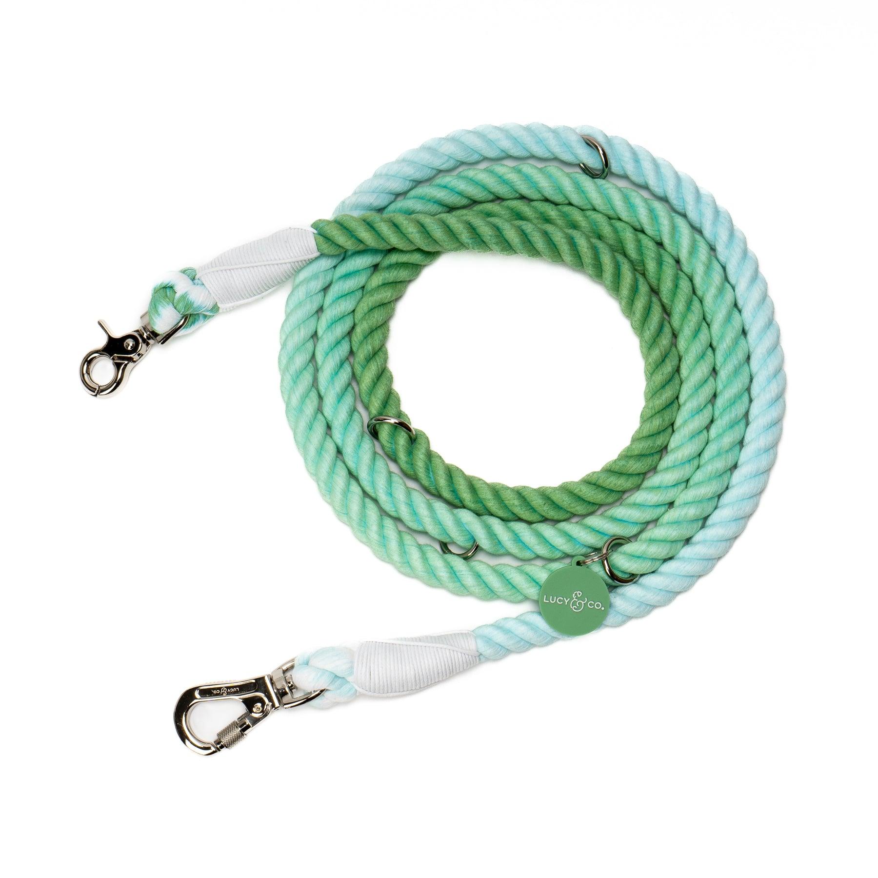 Lucy & Co. Hands-Free Rope Dog Leash, Spring Green, 7.5-ft