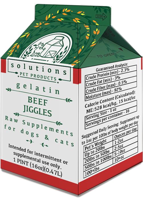 Solutions Gelatin Beef Jiggles Frozen Dog & Cat Supplement