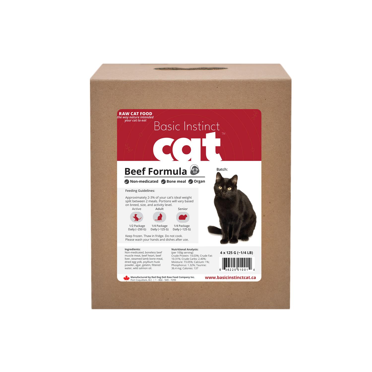 Red Dog Blue Kat Basic Instinct Raw Non-Medicated Beef Frozen Cat Food