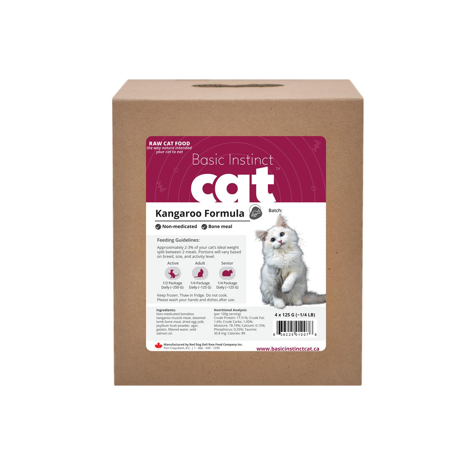 Red Dog Blue Kat Basic Instinct Raw Non-Medicated Kangaroo Frozen Cat Food