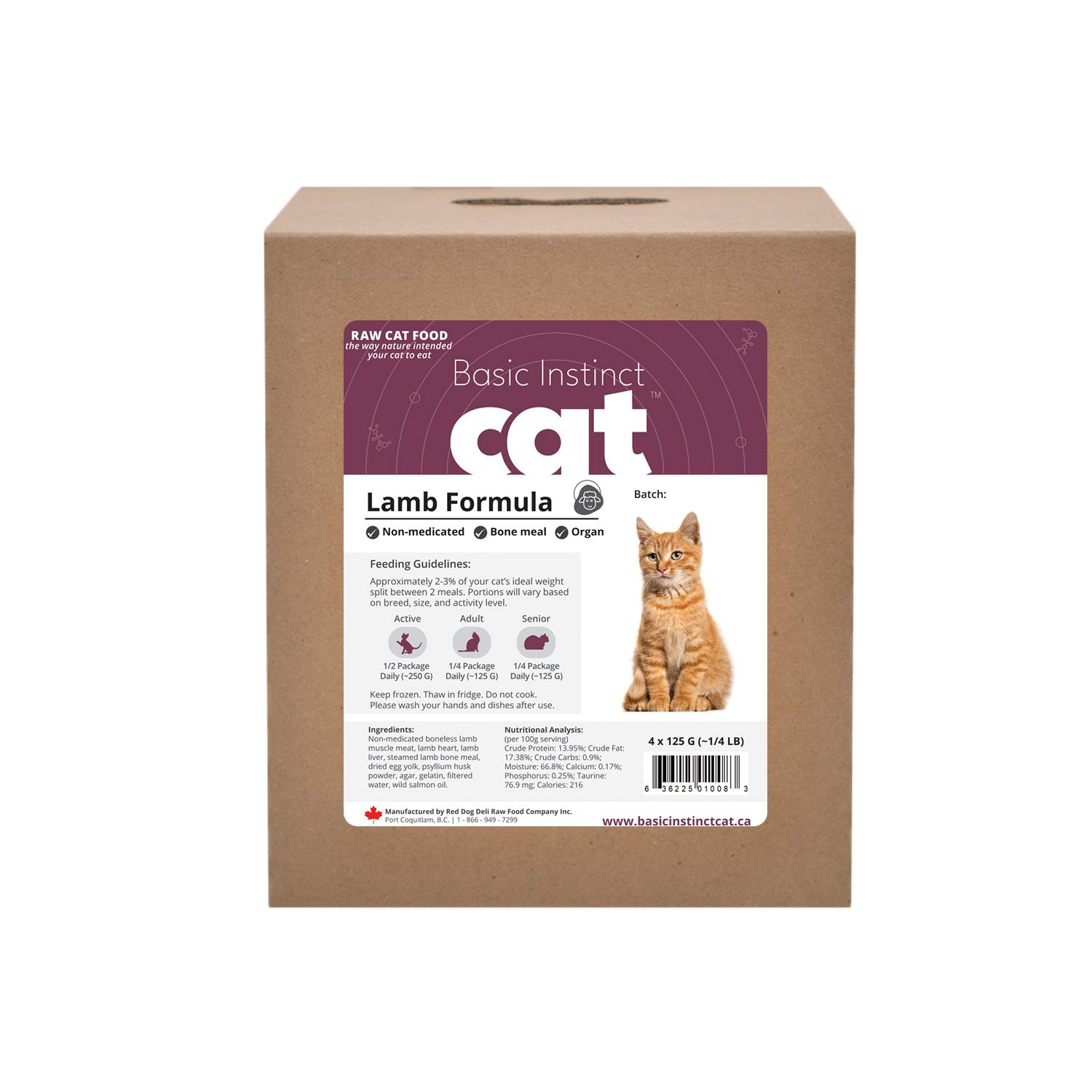 Red Dog Blue Kat Basic Instinct Raw Non-Medicated Lamb Frozen Cat Food
