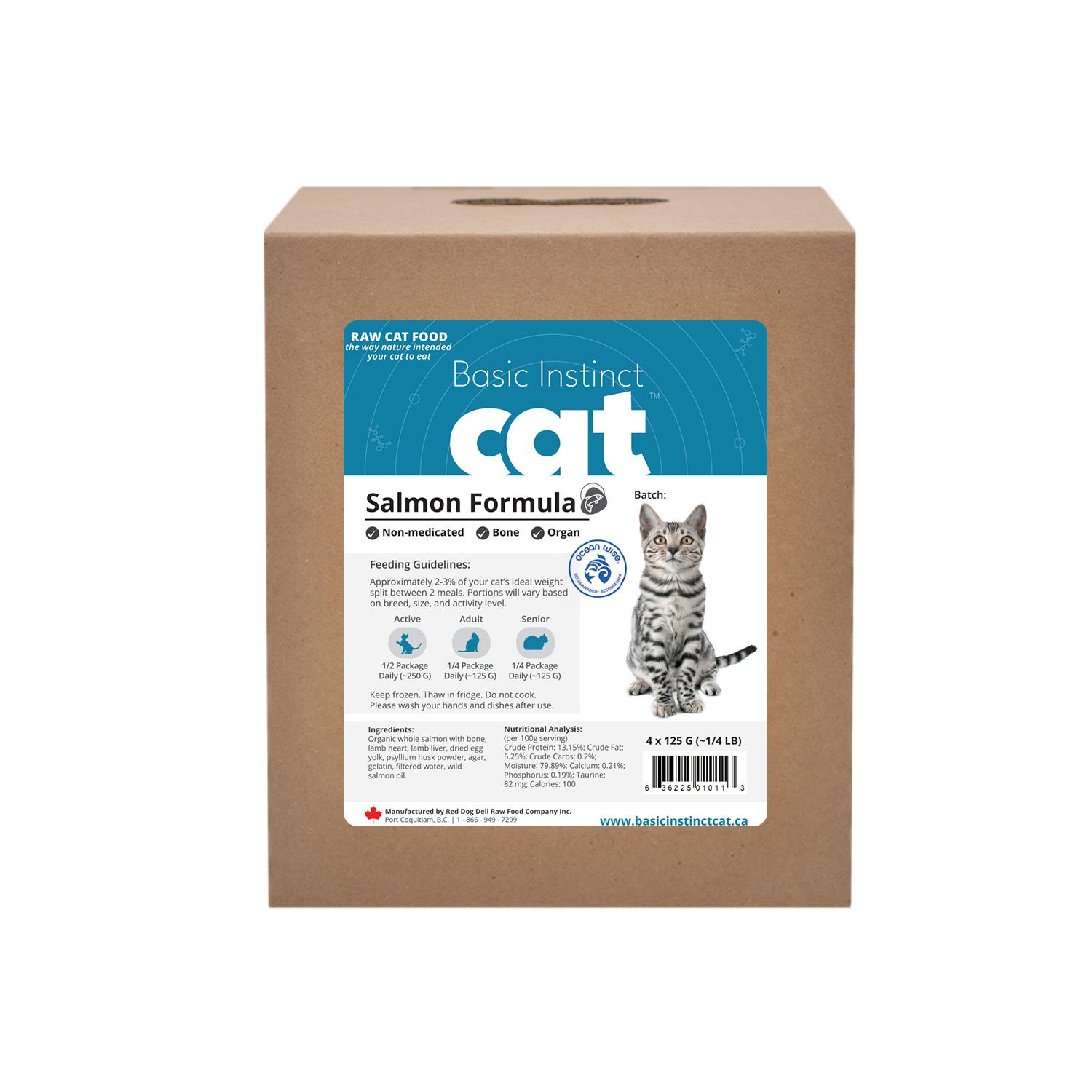 Red Dog Blue Kat Basic Instinct Raw Non-Medicated Organic Salmon Frozen Cat Food