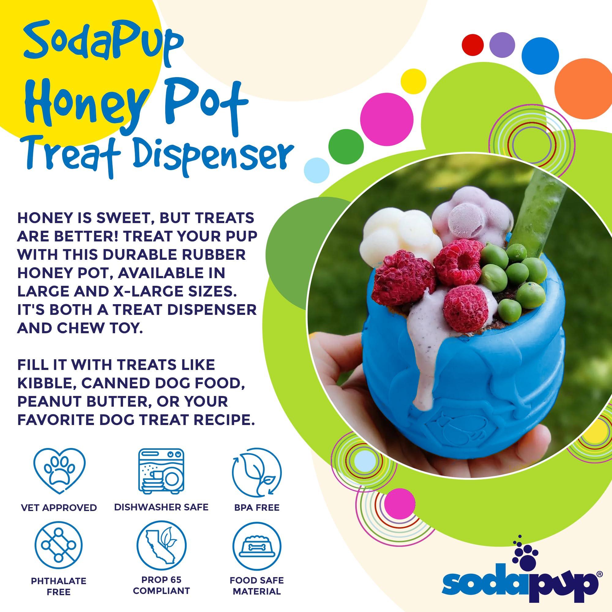 SodaPup eCup Honey Pot Pup-X Treat Dispenser & Enrichment Dog Toy, Yellow, Large