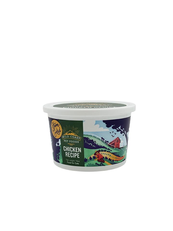 Wild Coast Gently Cooked Chicken Recipe Frozen Cat Food, 16-oz