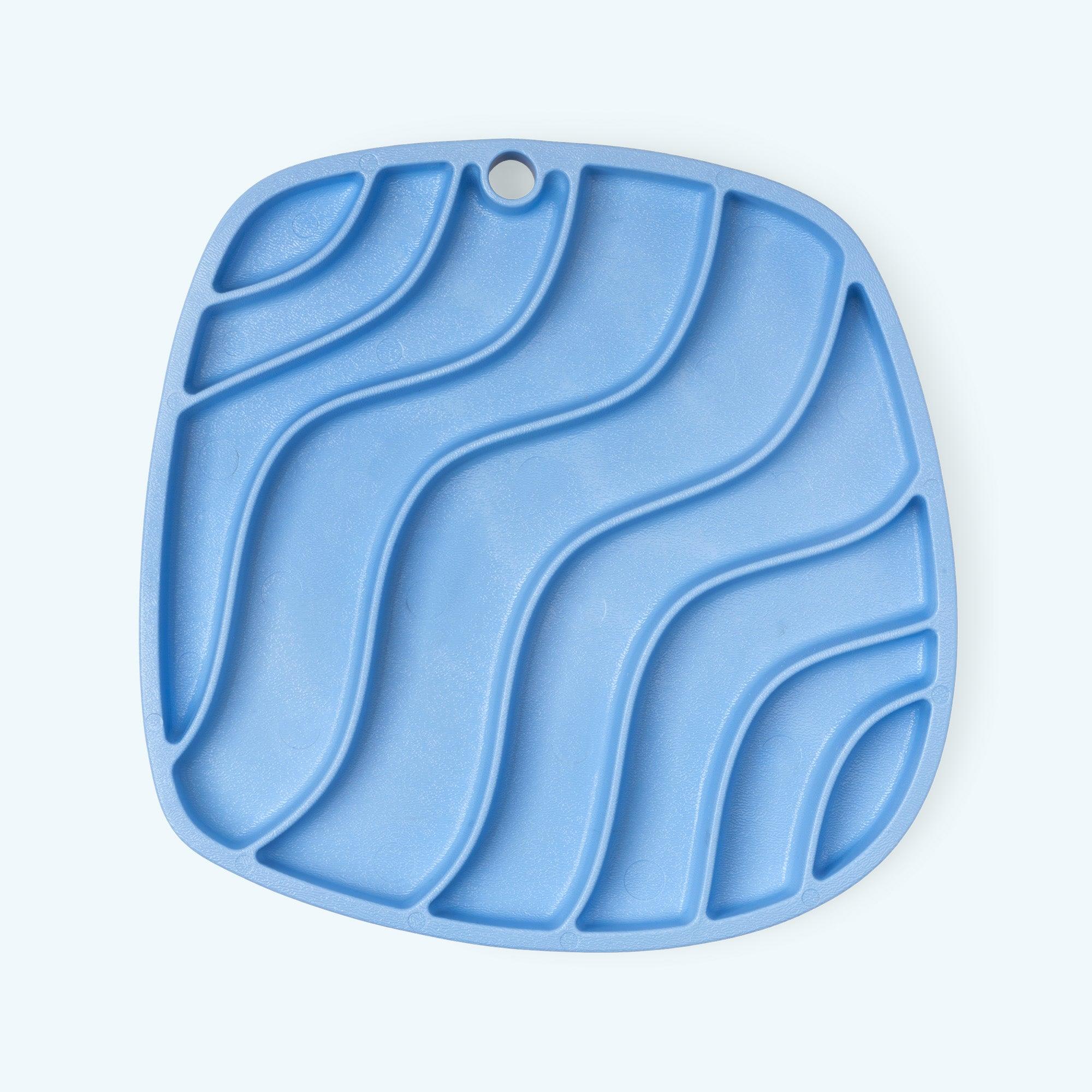 West Paw Seaflex Feast Mat Waves Dog Slow Feeder, Periwinkle